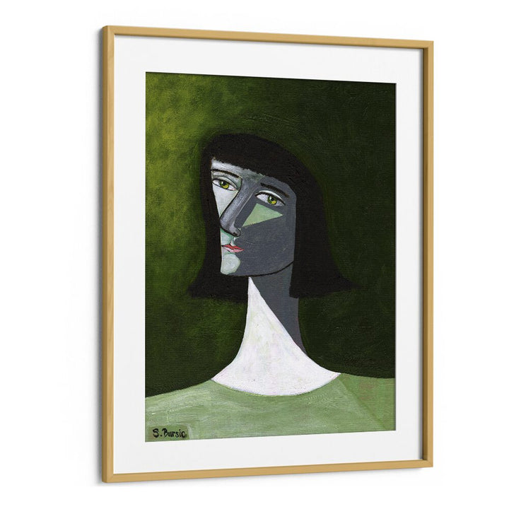 Vintage painting - LADY IN GREEN by Asianmonk