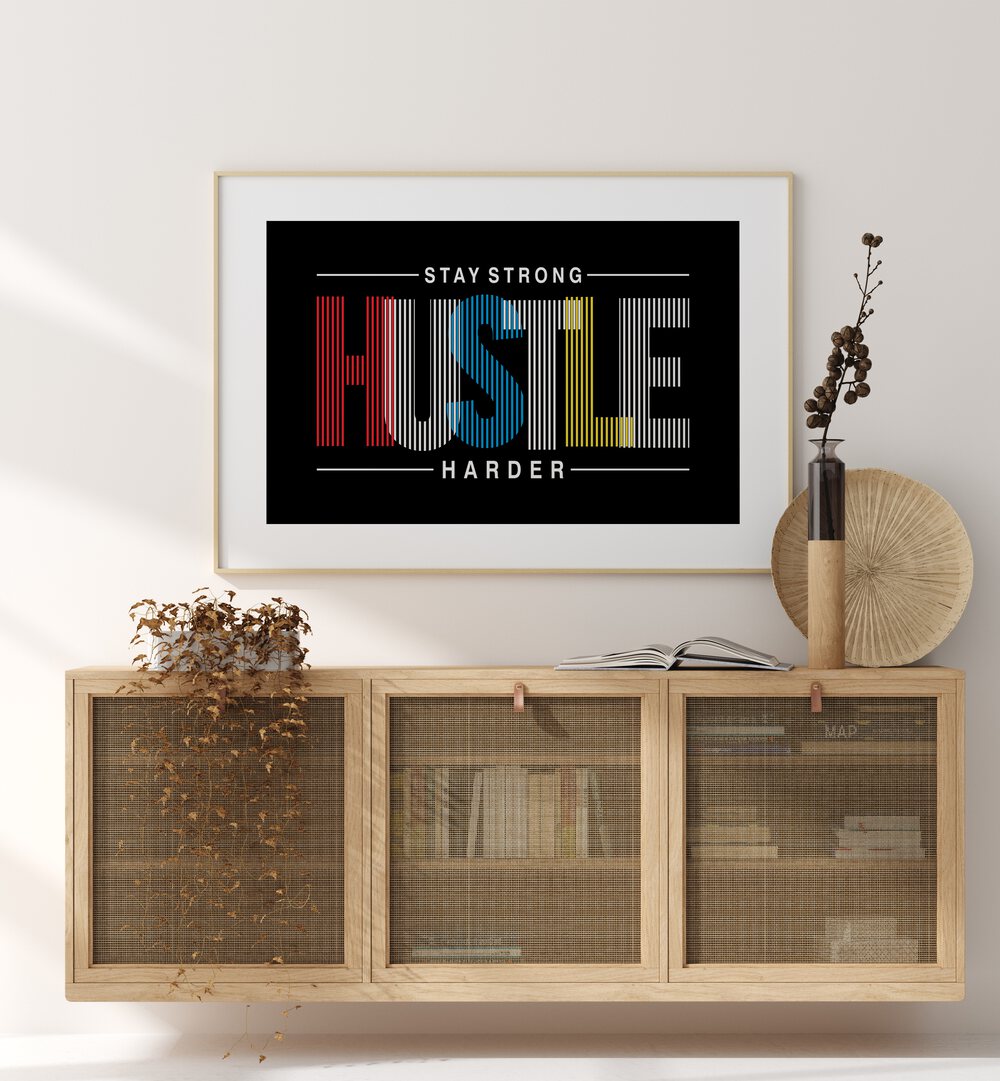 ABSTRACT painting - STAY STRONG HUSTLE HARDER by Asianmonk