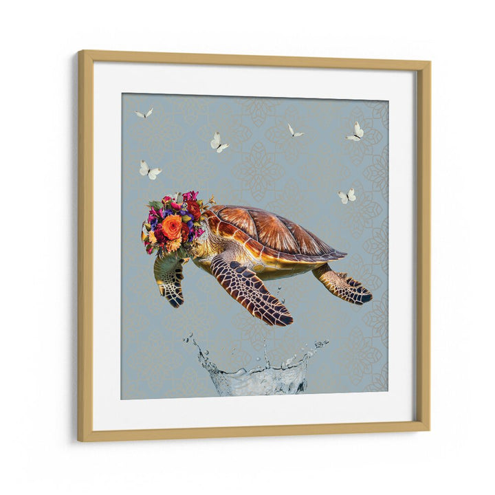 Juliya painting - SPRING FLOWER BONNET ON TURTLE by Asianmonk