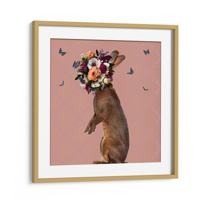 Juliya painting - SPRING FLOWER BONNET ON RABBIT by Asianmonk