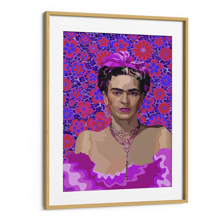 FRIDA IN PURPLE FLOWERS