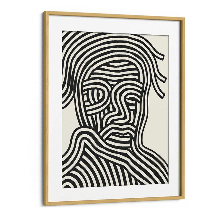 Abstract Art painting - STRIPE PORTRAIT by Asianmonk