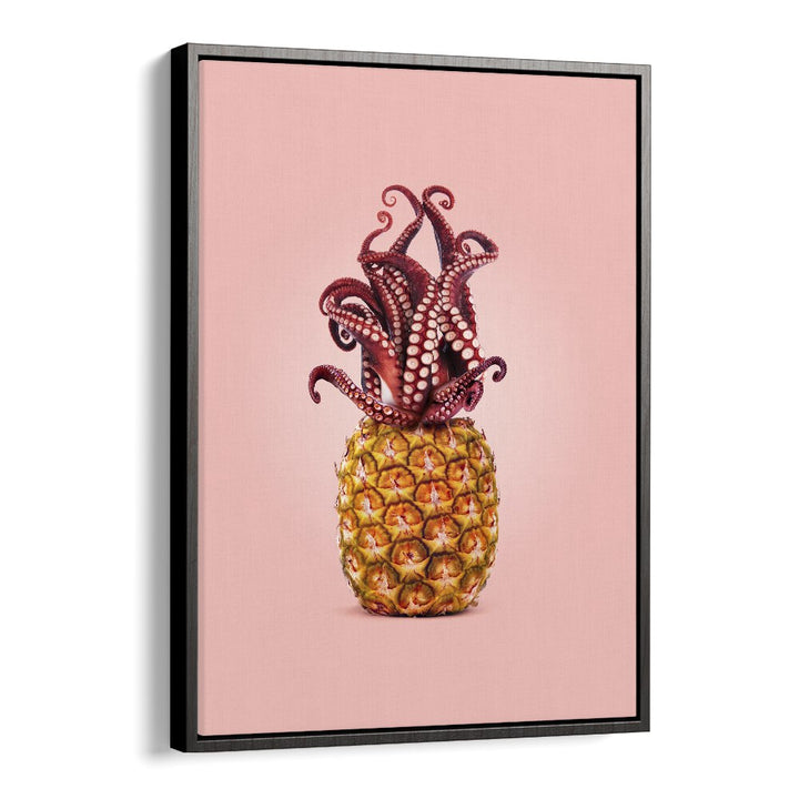 octopus pineapple kitchen posters kitchen art prints in Black Floater Frame