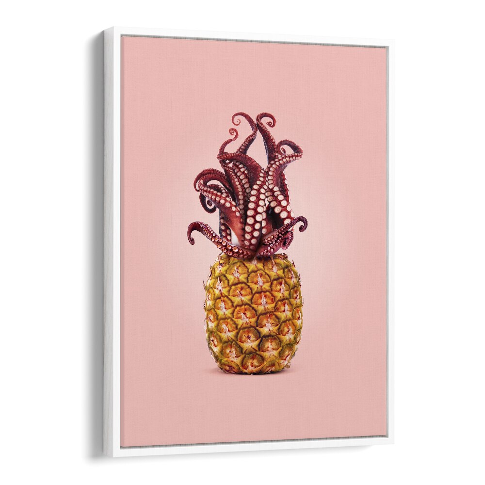 octopus pineapple kitchen posters kitchen art prints in White Floater Frame