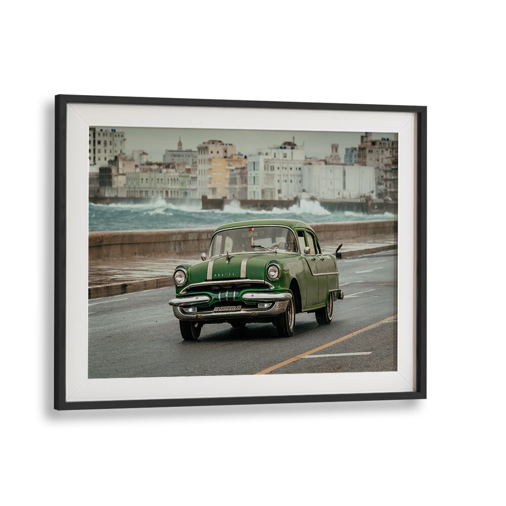 old car car poster in Black Frame With Mount