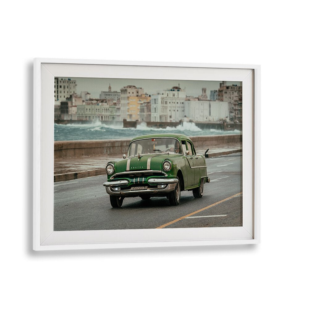 old car car poster in White Frame With Mount