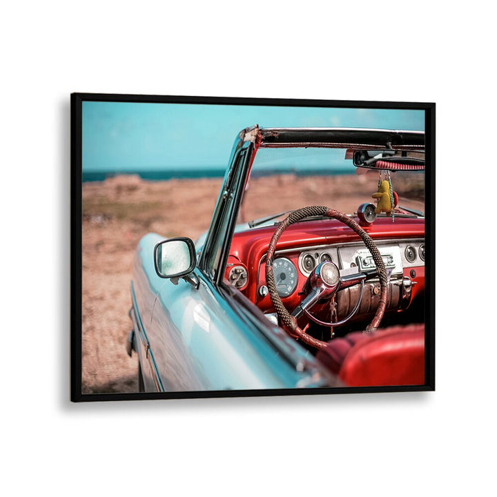 old havana car poster in Black Plain Frame