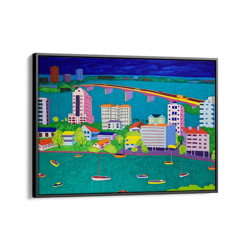 on the way to st armands landscape art prints in Black Floater Frame