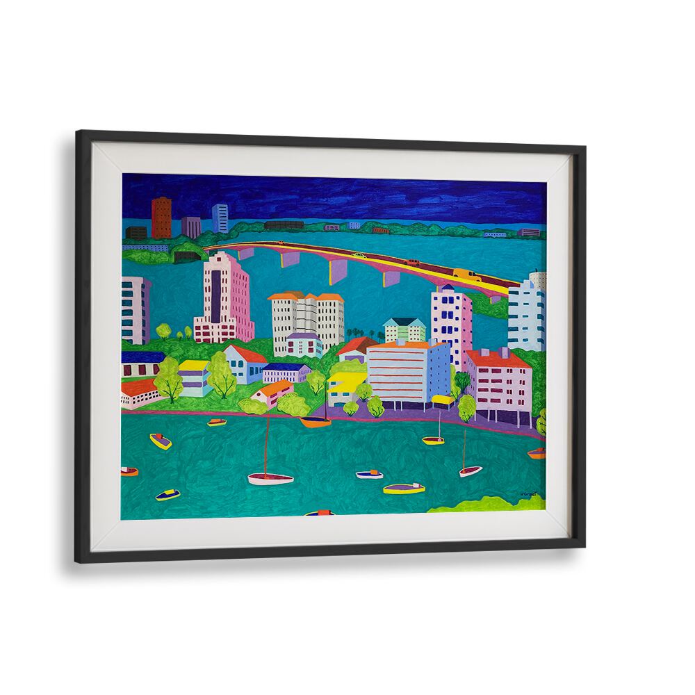 on the way to st armands landscape art prints in Black Frame With Mount