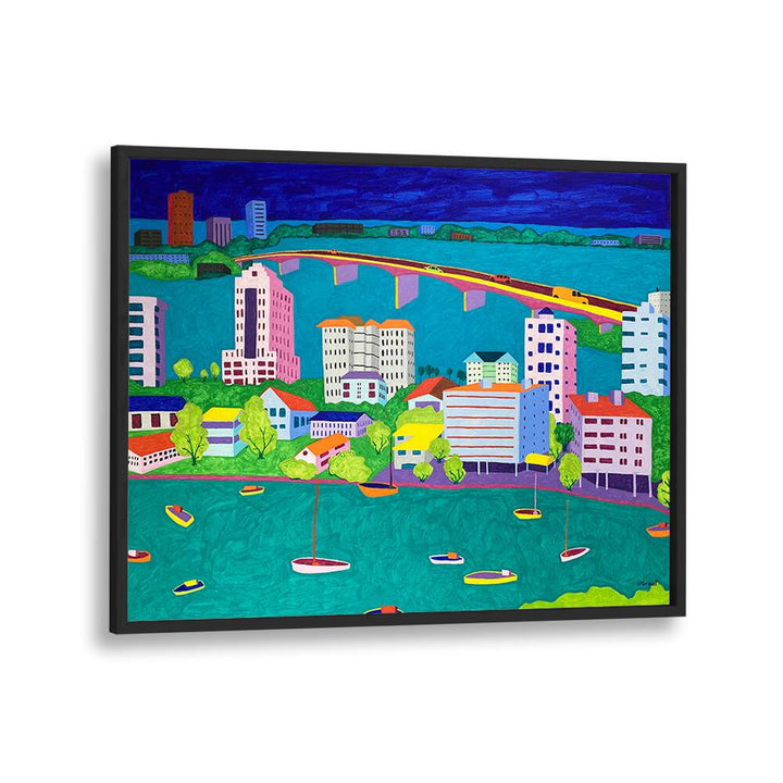 on the way to st armands landscape art prints in Black Plain Frame