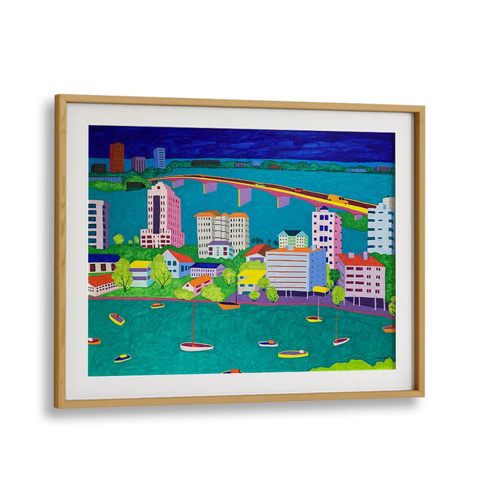 on the way to st armands landscape art prints in Oak Wood Frame With Mount