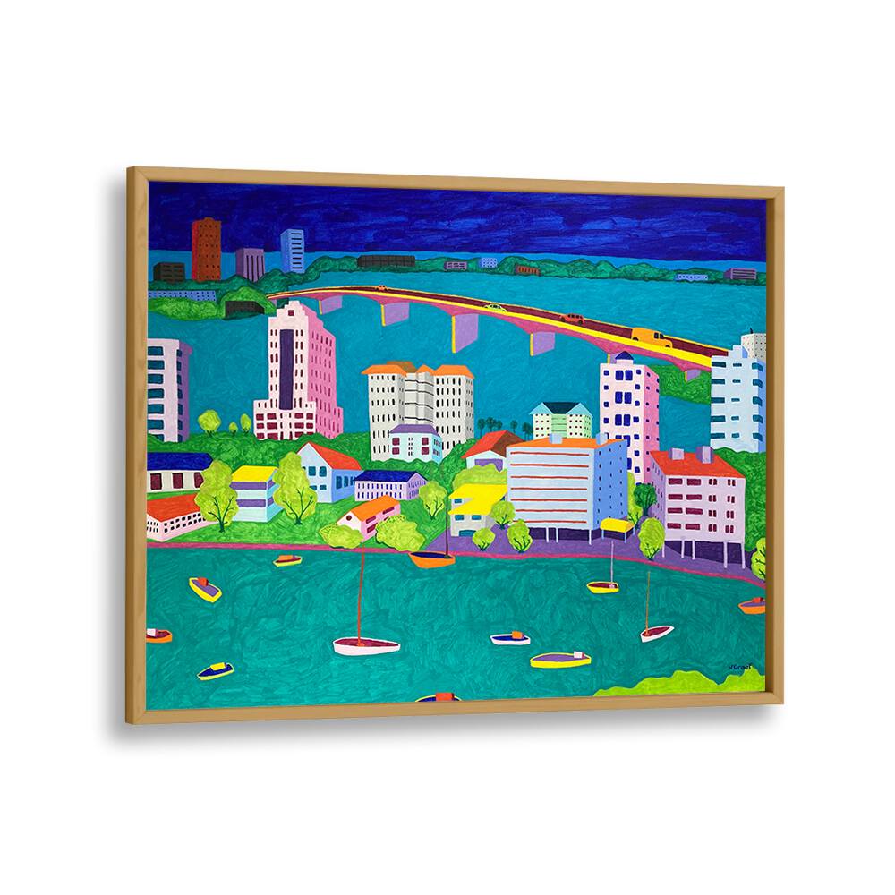 on the way to st armands landscape art prints in Oak Wood Plain Frame