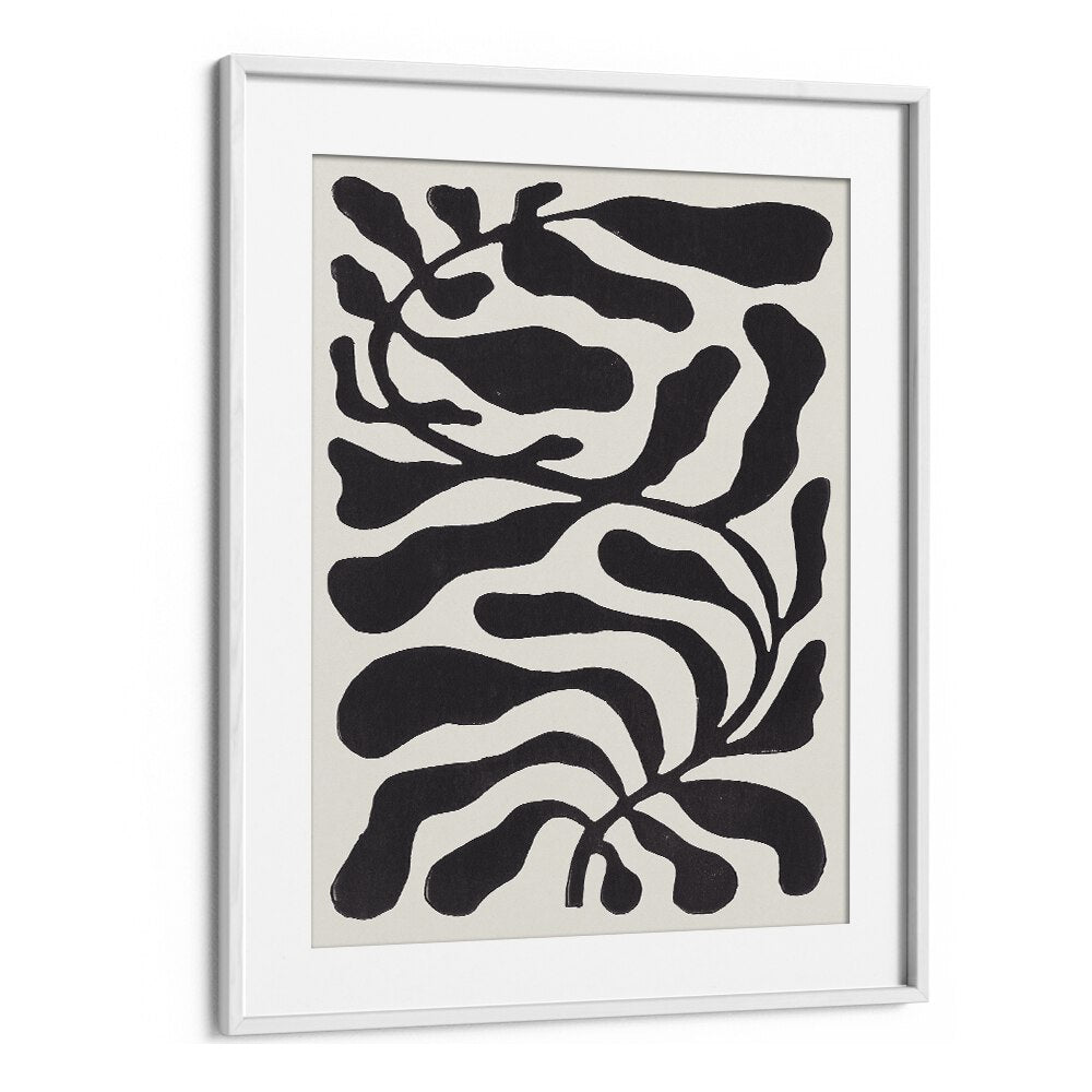 one hundred-leaved plant xxi lino by alisa galitsyna abstract art abstract paintings in White Frame With Mount