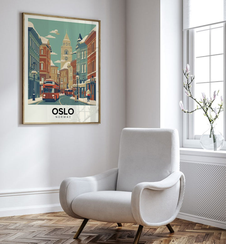 oslo-norway I travel posters Artwork II placed on a Wall 