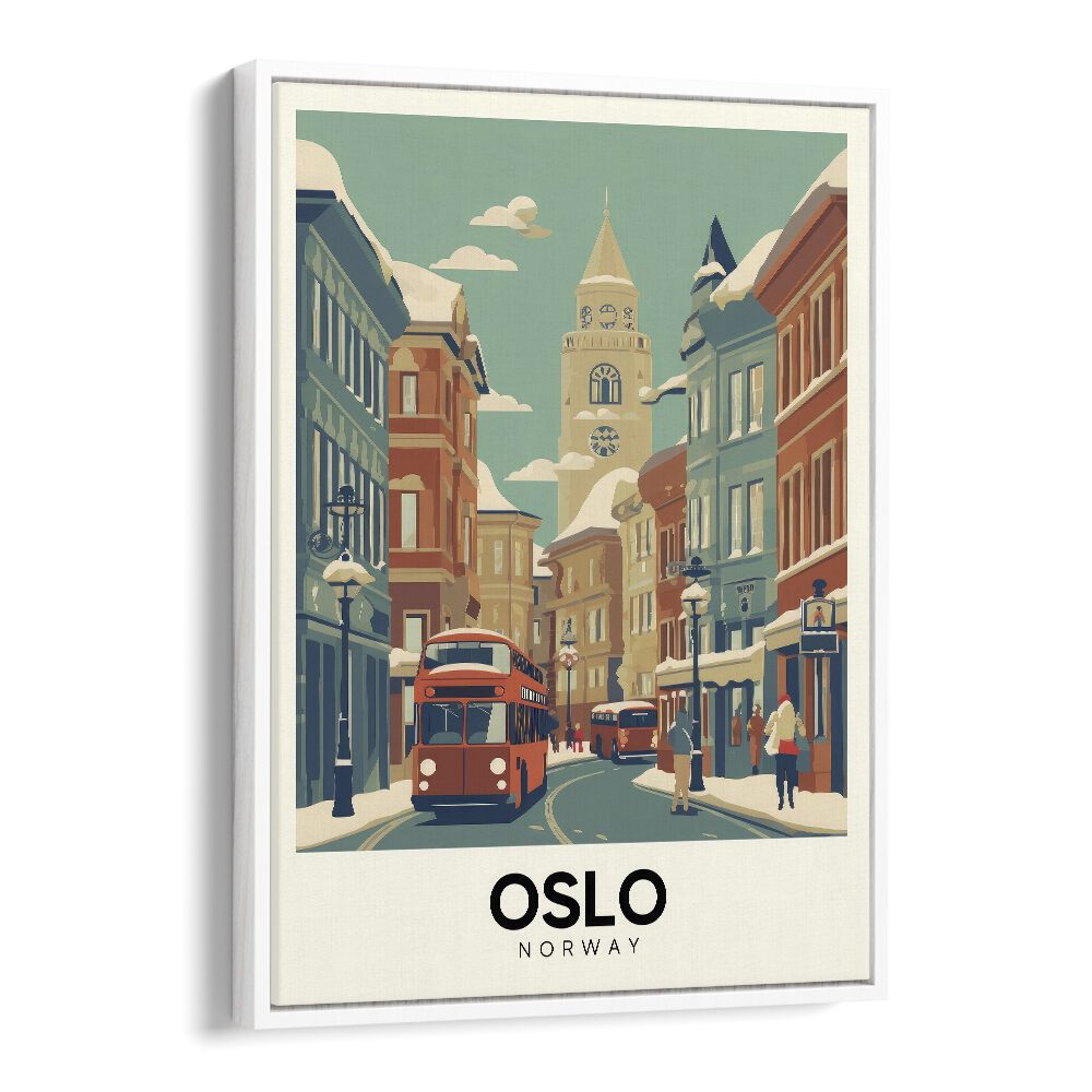 oslo-norway I travel posters in White Floater Frame