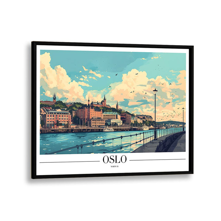 oslo-norway II travel posters in Black Plain Frame