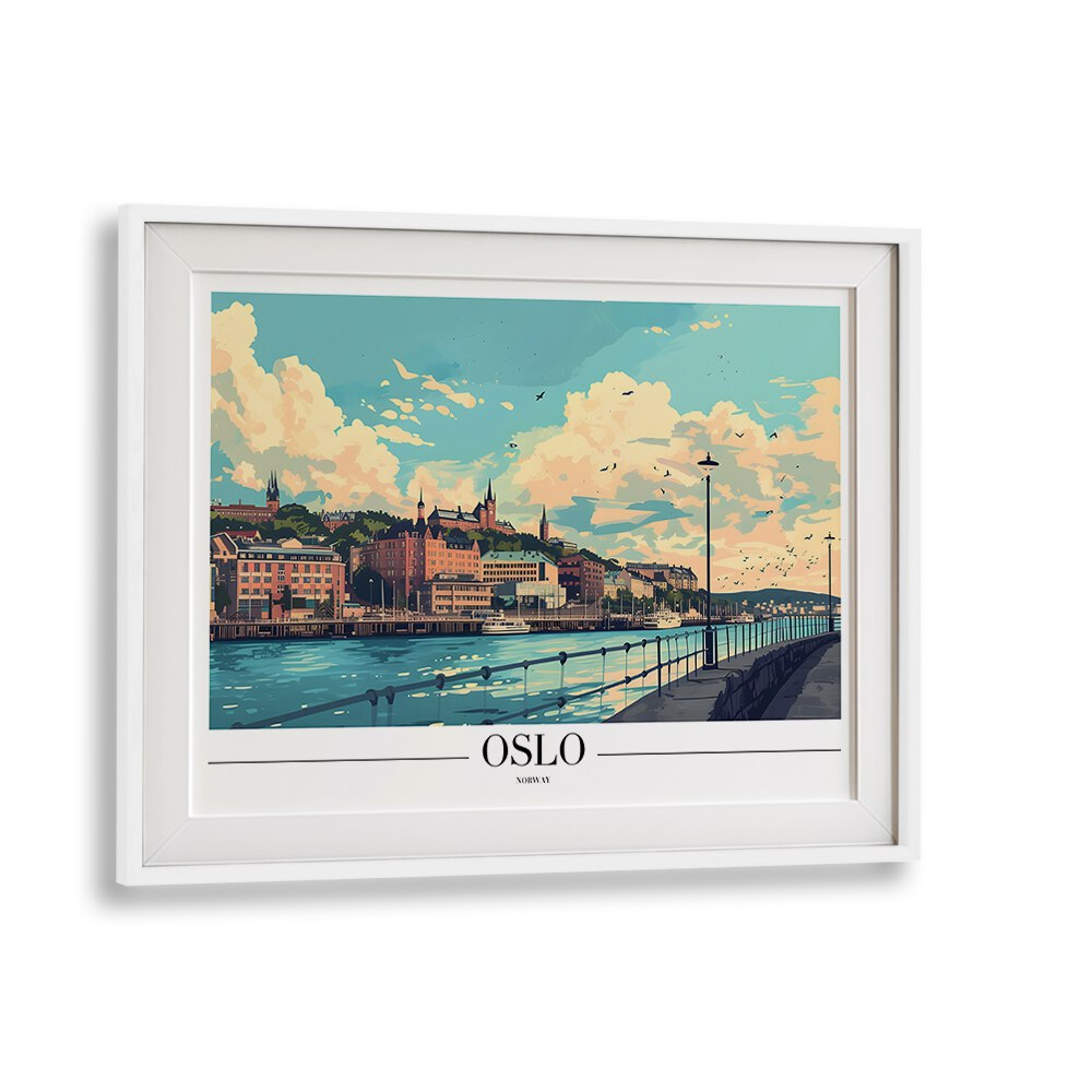 oslo-norway II travel posters in White Frame With Mount