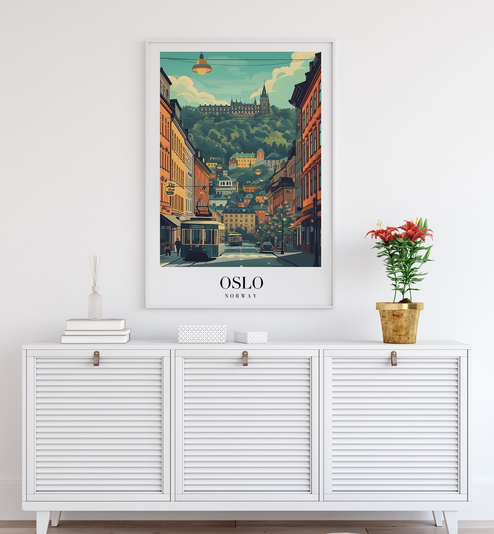 oslo-norway travel posters Artwork I placed on a Wall 