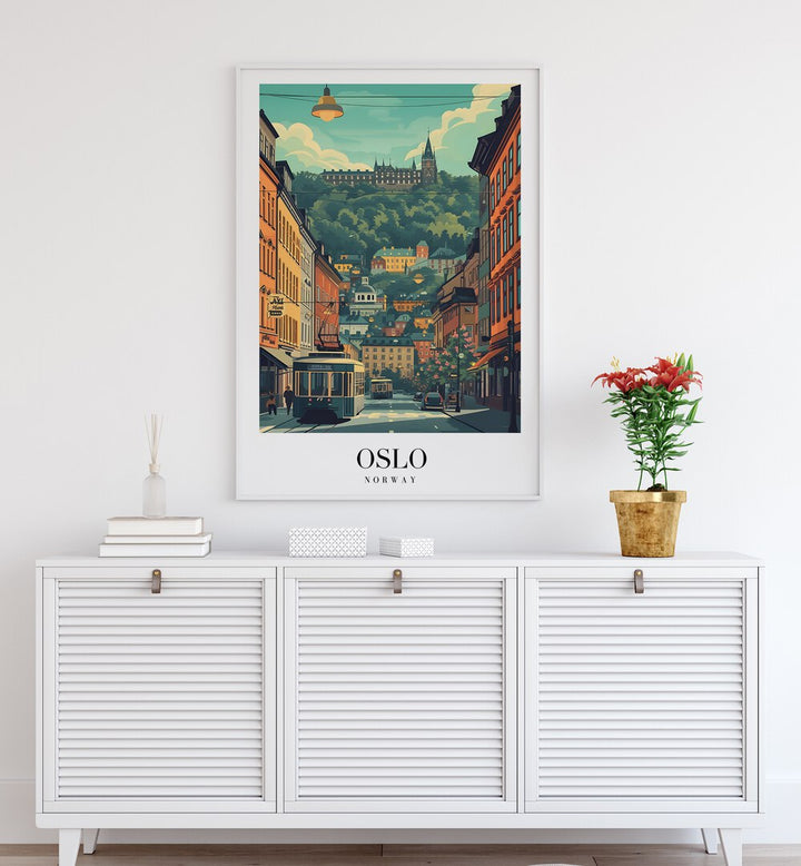 oslo-norway travel posters Artwork I placed on a Wall 