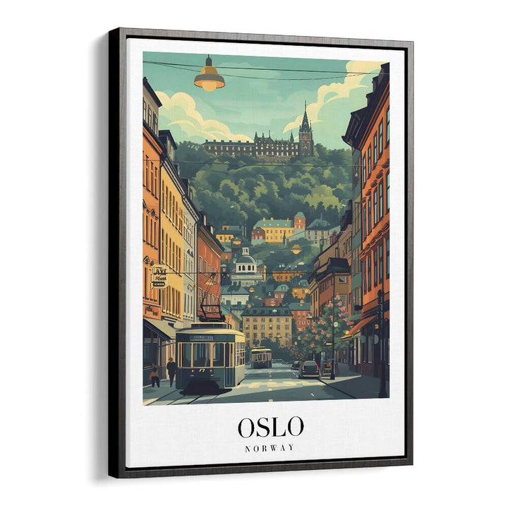 oslo-norway travel posters in Black Floater Frame