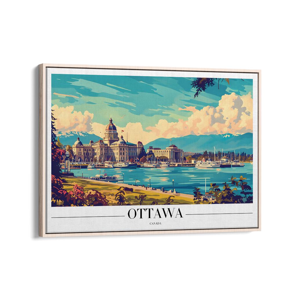 ottawa-canada II travel posters in Oak Wood Floater Frame