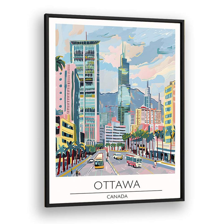 ottawa-canada travel posters in Black Plain Frame