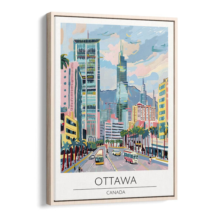 ottawa-canada travel posters in Oak Wood Floater Frame