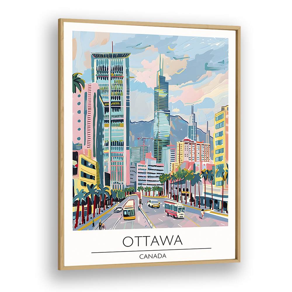 ottawa-canada travel posters in Oak Wood Plain Frame