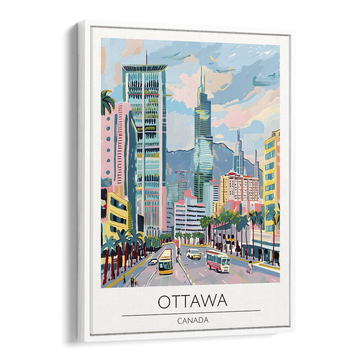 ottawa-canada travel posters in White Floater Frame