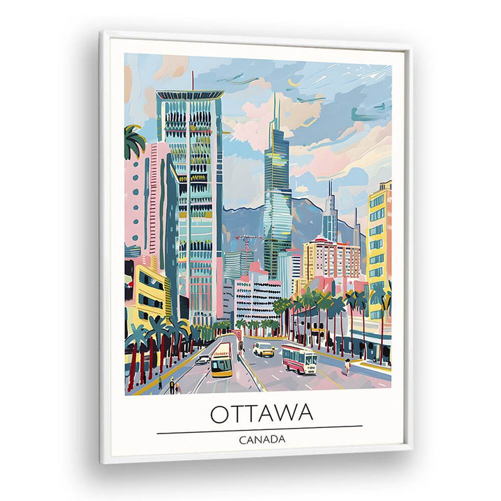 ottawa-canada travel posters in White Plain Frame