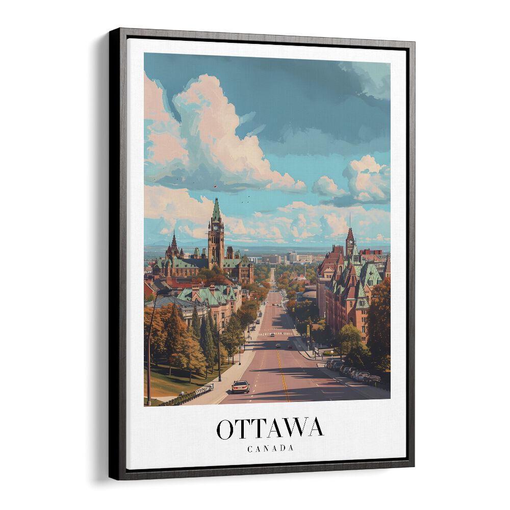 ottawa capital city-canada I travel posters in Black Floater Frame