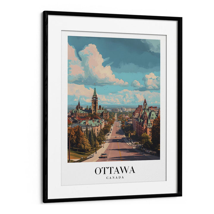 ottawa capital city-canada I travel posters in Black Frame With Mount