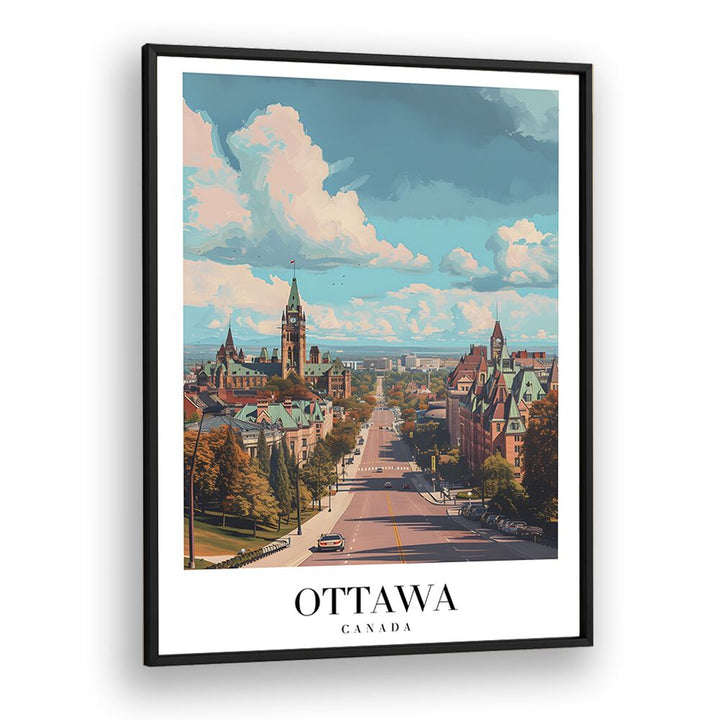 ottawa capital city-canada I travel posters in Black Plain Frame