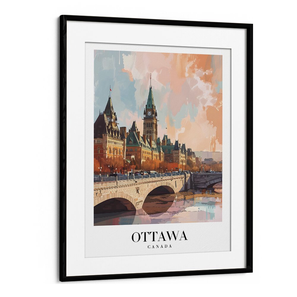 ottawa capital city-canada II travel posters in Black Frame With Mount