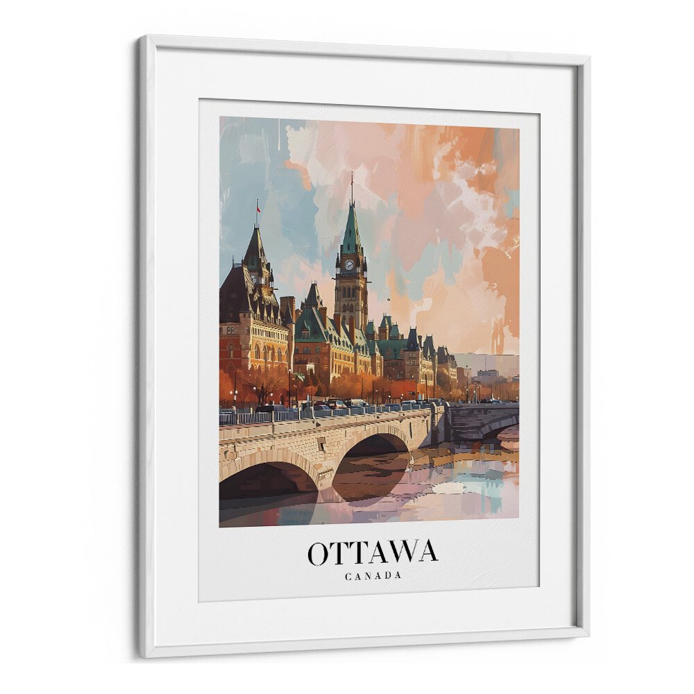 ottawa capital city-canada II travel posters in White Frame With Mount