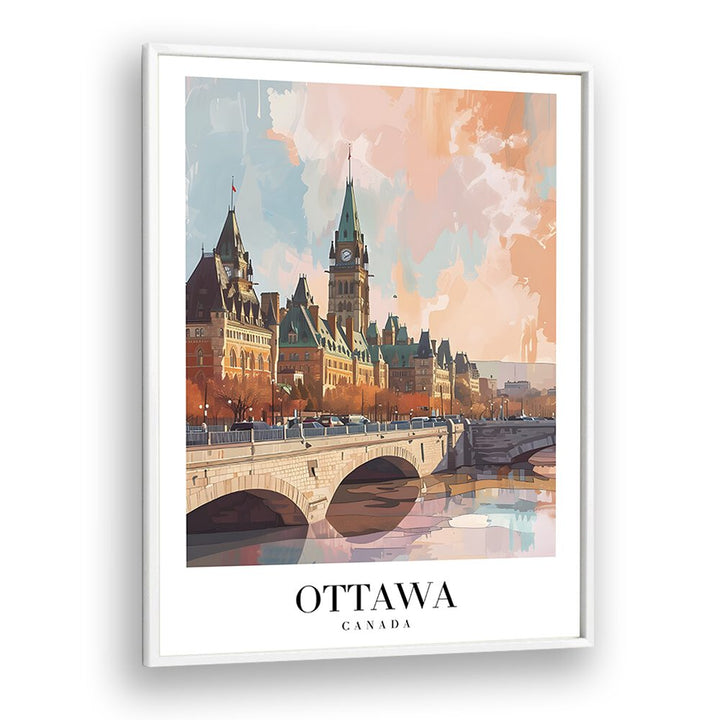 ottawa capital city-canada II travel posters in White Plain Frame