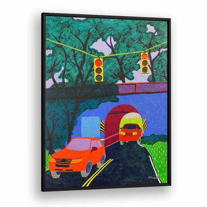 overpass landscape art prints in Black Plain Frame