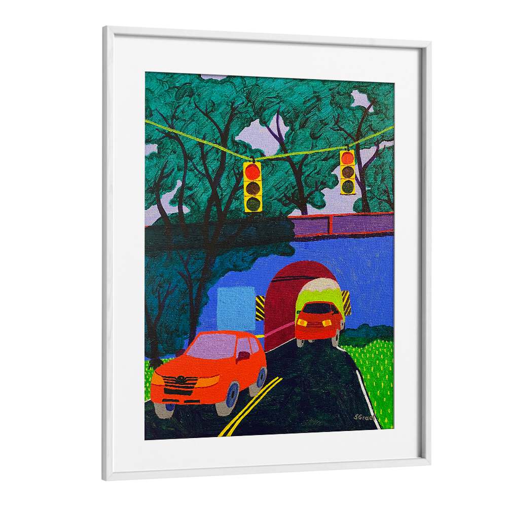 overpass landscape art prints in White Frame With Mount
