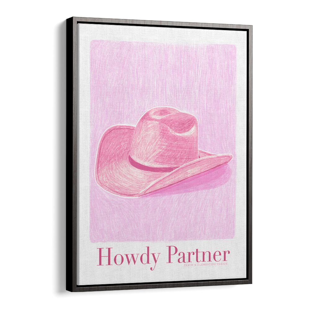 pac howdy partner portraits-figurative illustrations in Black Floater Frame