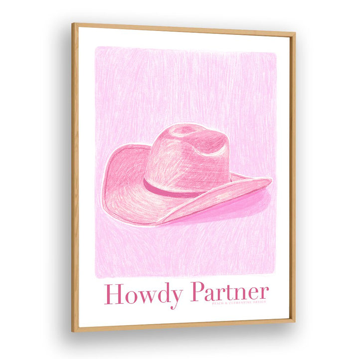 pac howdy partner portraits-figurative illustrations in Oak Wood Plain Frame