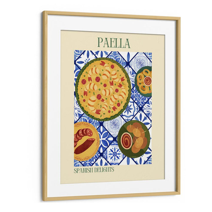 paella ii kitchen posters kitchen art prints in Oak Wood Frame With Mount