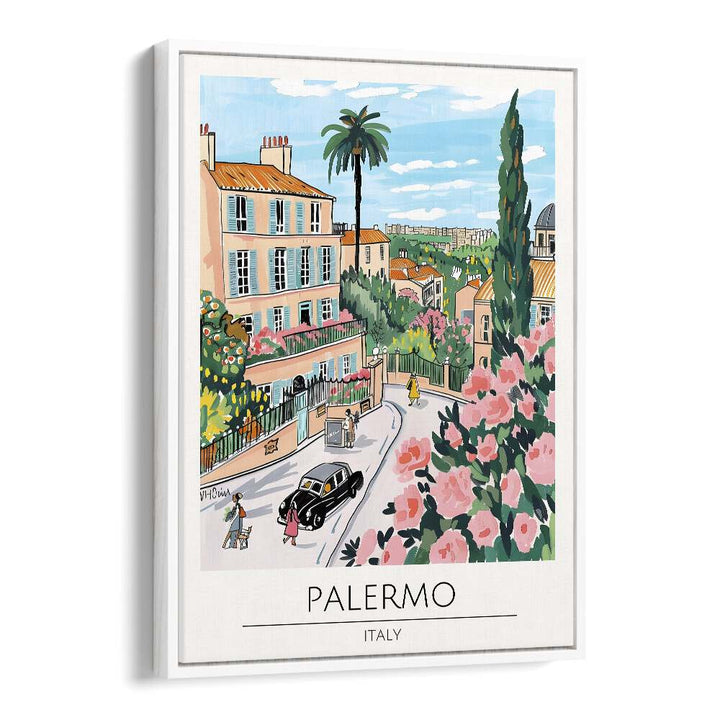 palemro-italy travel posters in White Floater Frame