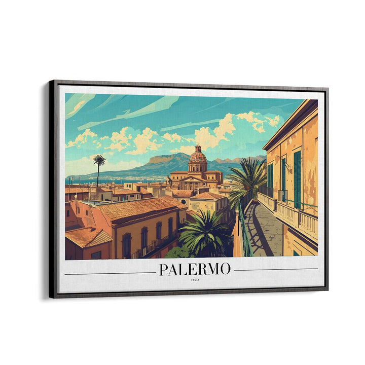 palermo-italy travel posters in Black Floater Frame