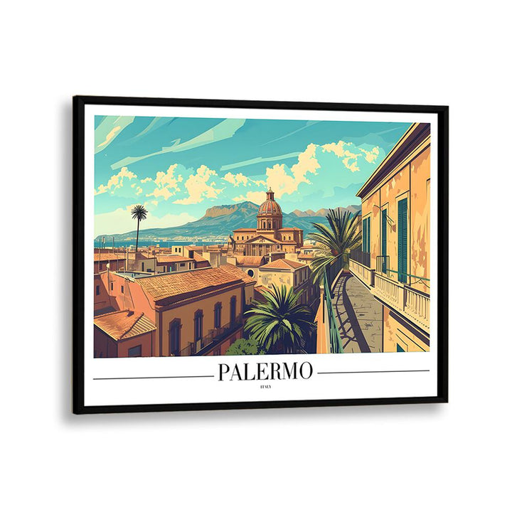 palermo-italy travel posters in Black Plain Frame