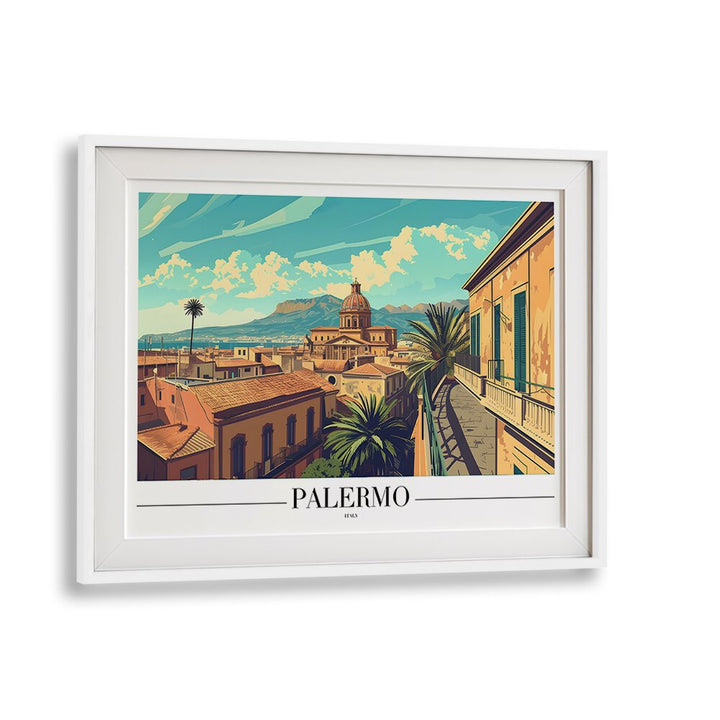 palermo-italy travel posters in White Frame With Mount