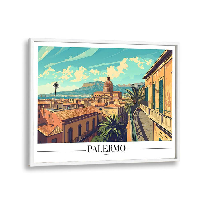 palermo-italy travel posters in White Plain Frame