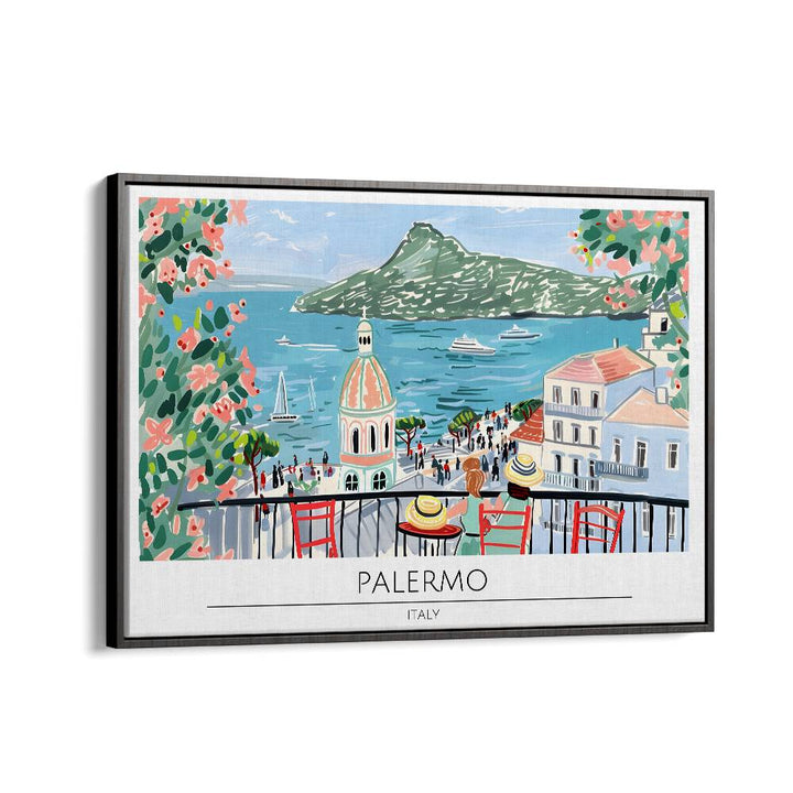 palmero city-italy travel posters in Black Floater Frame