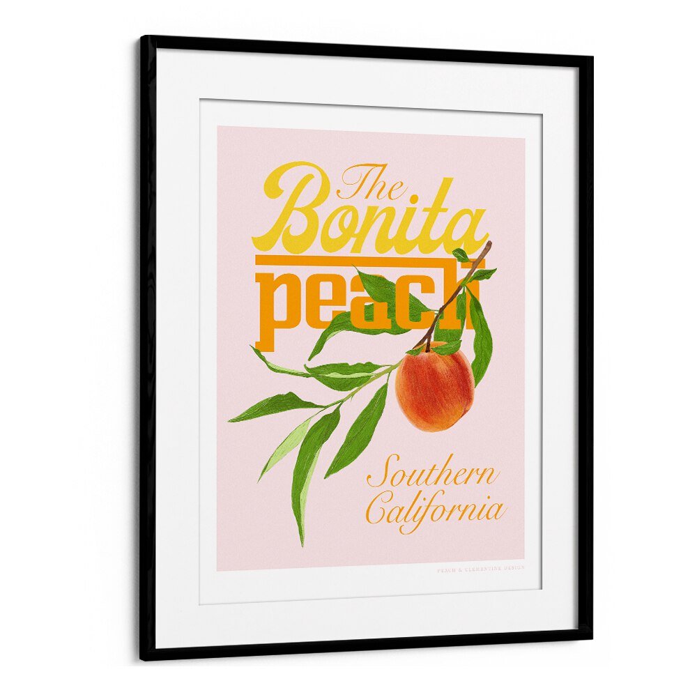 pandc bonita peach kitchen posters in Black Frame With Mount