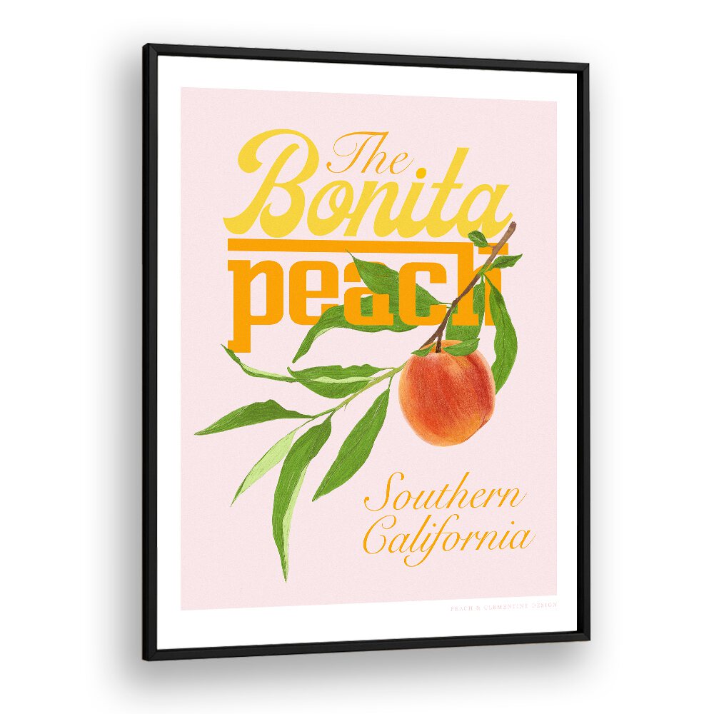 pandc bonita peach kitchen posters in Black Plain Frame