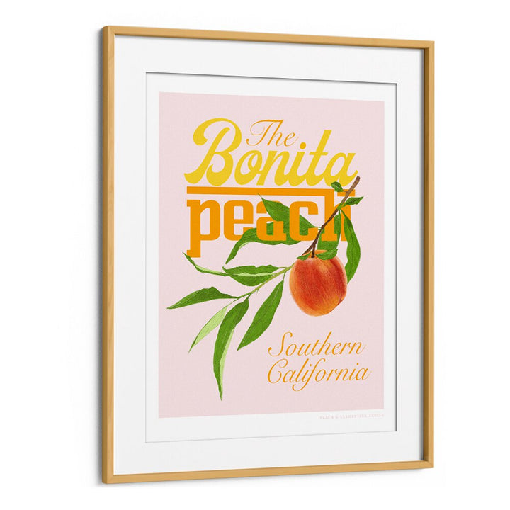 pandc bonita peach kitchen posters in Oak Wood Frame With Mount